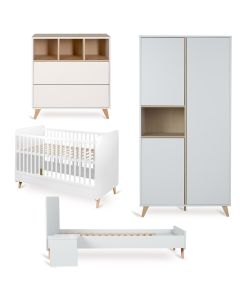 Chambre bébé Loft : lit 70 x 140 cm + commode + armoire 3 portes + kit Junior