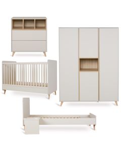 Chambre bébé Loft : lit 70 x 140 cm + commode + armoire XL 4 portes + kit Junior