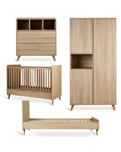 Chambre bébé Loft : lit 70 x 140 cm + commode + armoire 3 portes + kit Junior