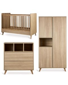 Chambre bébé Loft : lit 70 x 140 cm + commode + armoire 3 portes