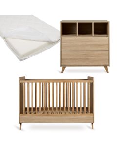 Chambre bébé Loft : lit 70 x 140 cm + matelas + commode