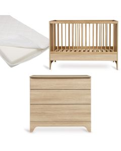 Chambre bébé Tsugi : lit 60 x 120 cm + matelas + commode