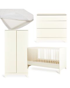 Chambre bébé Tsugi : lit 70 x 140 cm + matelas + commode + armoire