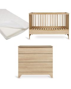 Chambre bébé Tsugi : lit 70 x 140 cm + matelas + commode