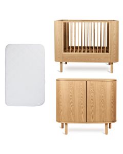 Chambre bébé Yume : lit 70 x 110 cm + matelas + commode