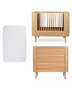 Chambre bébé Yume : lit 70 x 110 cm + matelas + commode 3 tiroirs