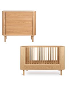 Chambre bébé Yume : lit 70 x 140 cm + commode 3 tiroirs