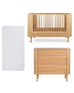 Chambre bébé Yume : lit 70 x 140 cm + matelas + commode 3 tiroirs