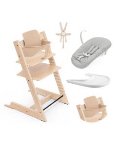 Pack chaise haute Tripp Trapp + Baby Set 2 + Tablette + Harnais 2 + Newborn Set
