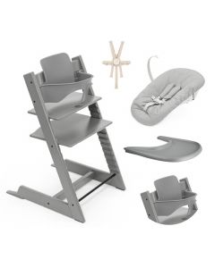 Pack chaise haute Tripp Trapp + Baby Set 2 + Tablette + Harnais 2 + Newborn Set