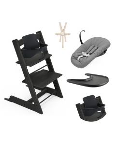 Pack chaise haute Tripp Trapp + Baby Set 2 + Tablette + Harnais 2 + Newborn Set