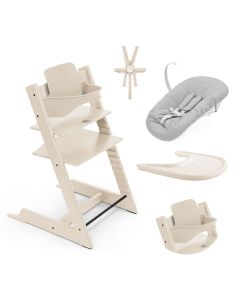 Pack chaise haute Tripp Trapp + Baby Set 2 + Tablette + Harnais 2 + Newborn Set