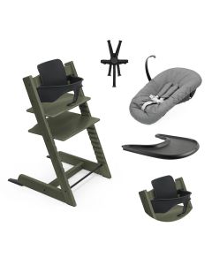 Pack chaise haute Tripp Trapp + Baby Set 2 + Tablette + Harnais 2 + Newborn Set