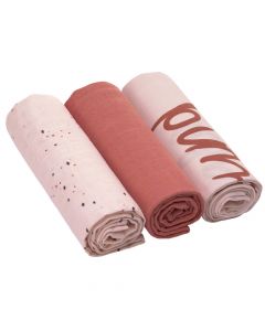 Set de 3 langes Swaddle & Burp 85x85