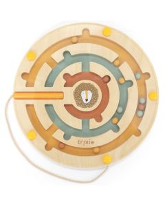 Labyrinthe magnétique rond en bois