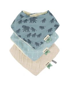Lot de 3 bavoirs bandana en coton