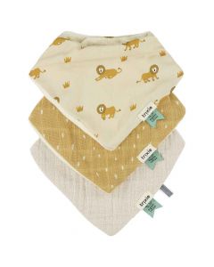 Lot de 3 bavoirs bandana en coton