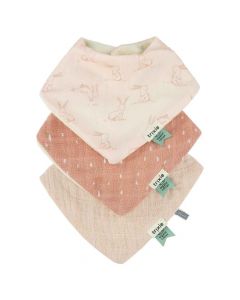 Lot de 3 bavoirs bandana en coton