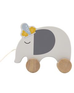 Eléphant à tirer en bois