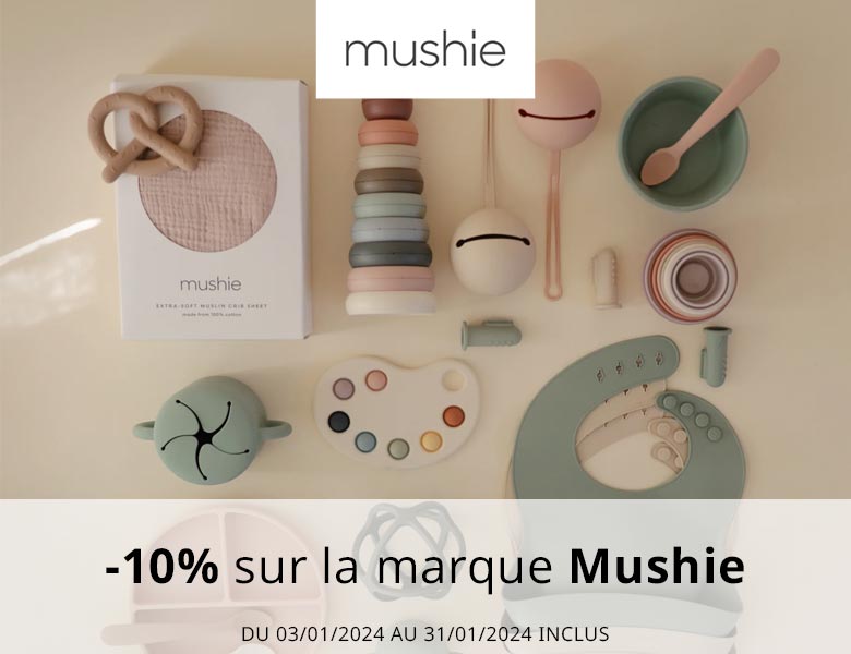 Mushie : Attache sucette/tétine tissu - 100% Ecoresponsable - Mer
